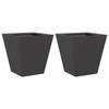 VidaXL Planters 2 Pcs Black 30x30x30 Cm Steel, Outdoor Planter, Flower Box, Garden Box, Planter 851039