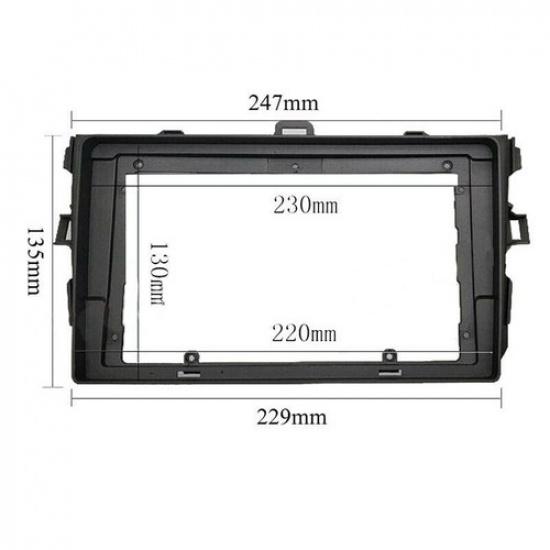 Car Stereo Radio Fascia Panel Black 9 Inch Frame For TOYOTA COROLLA 2008-2010