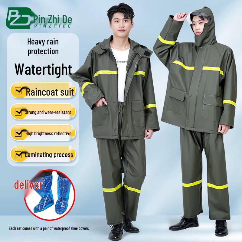 High-Visibility Reflective Split Rain Suit 3XL