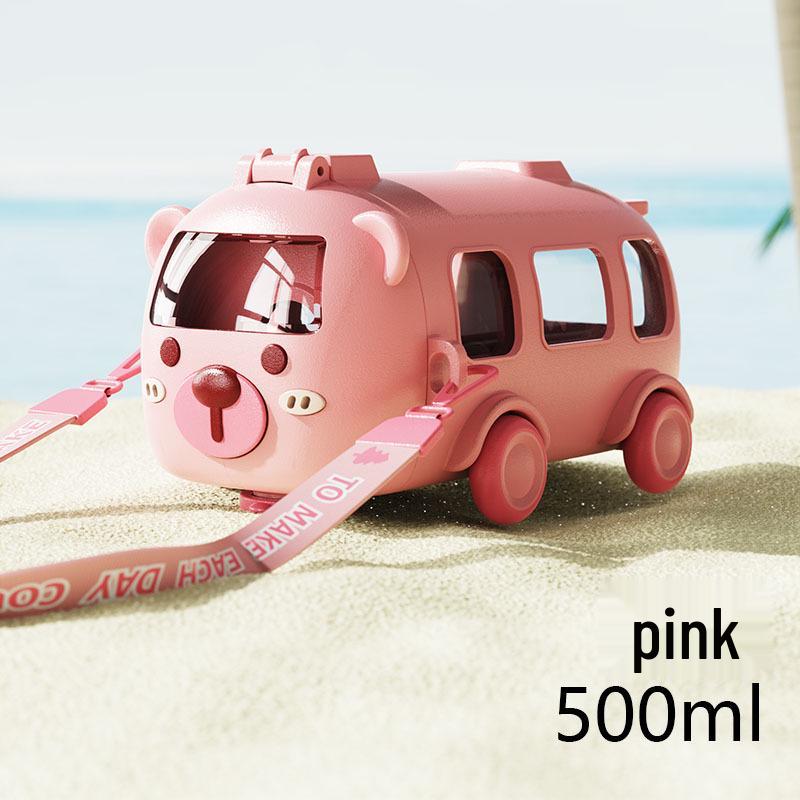 Baby Bus Car Children's Tritan Water Cup with Straw - High-Value Plastic Toy Cup