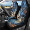 Trippy Galaxy Wolf Print Car Seat Covers Set of 2 Auto Accessories Protectors Car Decor Universal Fit for Car Truck SUV
