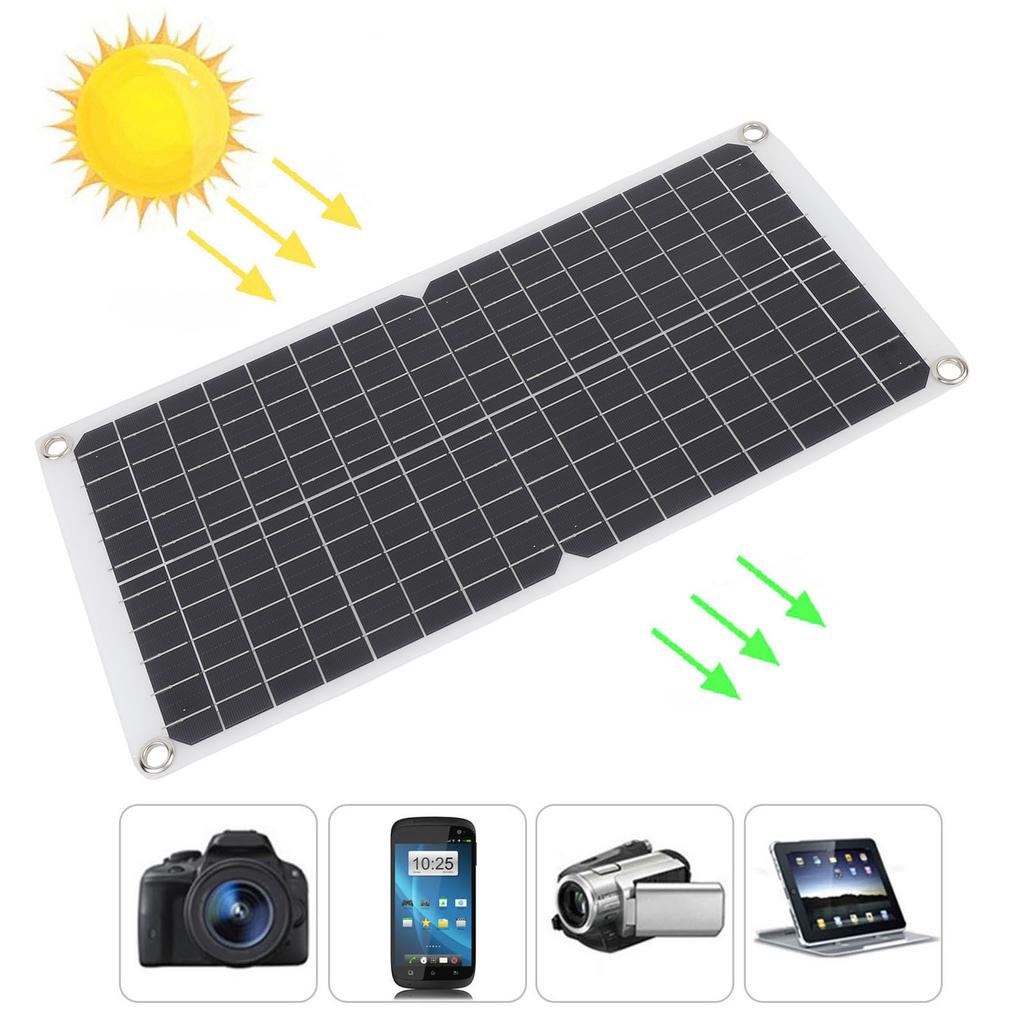 Solar Panel Kit, Monocrystalline Battery Maintainer Solar Charges Controller and Suction Cups, Flexible 17W 18V 0.94A with USB Port for Camping Car