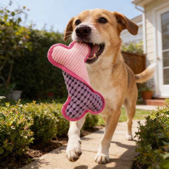 Plüschknochen Hundekauspielzeug Bissfest Quietschend Gefüllter Knochen Interaktives Spielzeug Kleine Mittlere Große Hunde Zahnen Reinigung Langeweile