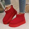 Plush Cotton Boots Winter New Round Toe Suede Platform Anti-Slip Wear-Resistant Booties