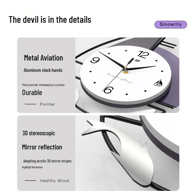 Modern Minimalist Wall Clock for Living Room, Restaurant, or Home Decor