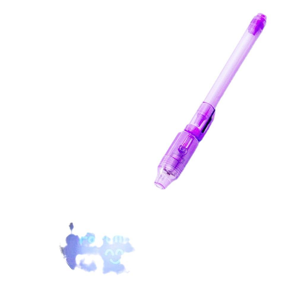 Glow-in-the-Dark Purple UV Invisible Marker - Minimalist Fluorescent Money Detector Pen.