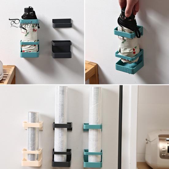 Suport pentru umbrele montat pe perete Suport pentru umbrele autoadeziv, rezistent, fără perforări, raft organizator pentru biroul acasă