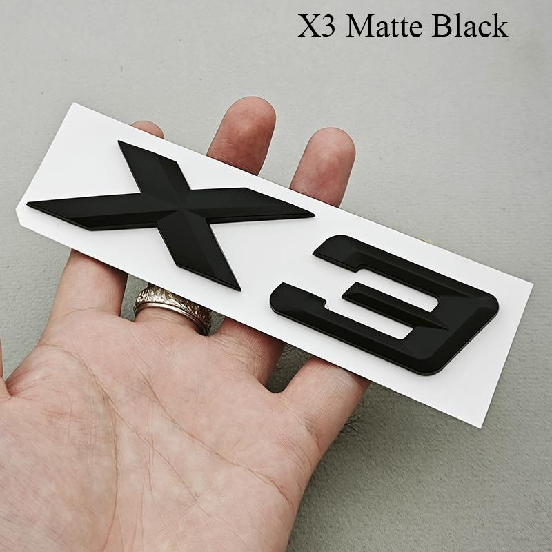 3D ABS Black Chrome Car Letters Rear Trunk Badge X1 X3 Logo Emblem Decals For BMW X1 X3 F48 F25 Sticker Emblem Auto Accessories