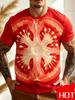 Men's 3D Print T-shirt Yellow Corn Lettuce Vegetable Round Neck Short Sleeve Casual Top