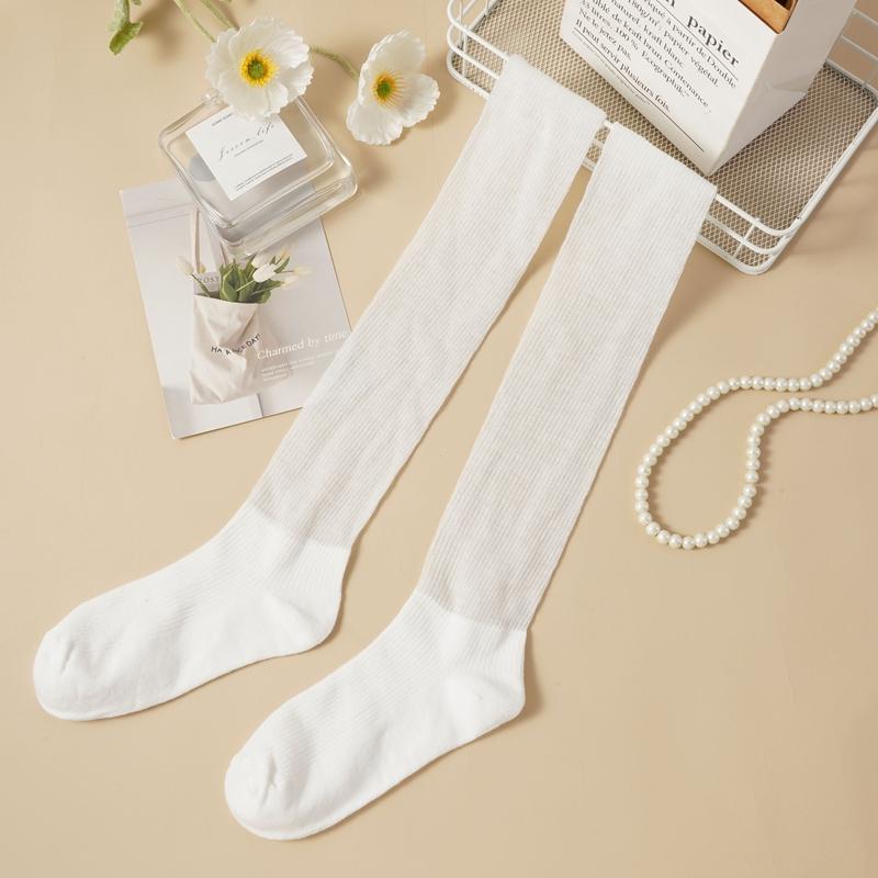 

Женские гольфы до икры в балетном стиле, однотонные, в японском стиле, простые, тонкие, дышащие, хлопковые чулки One size белый