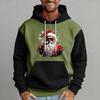 Men's Christmas Print Color Block Hooded Casual Sports Comfort Sweatshirt