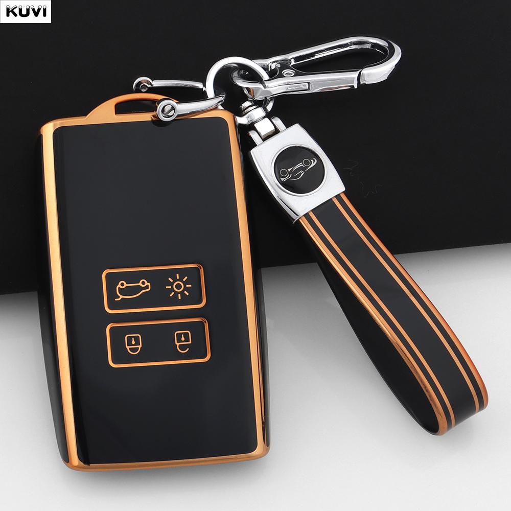 New Pink Tpu Car Key Case Cover Fob Keychain For Renault Koleos Captur Megane Clio Scenic Talisman Arkana For Dacia Sandero
