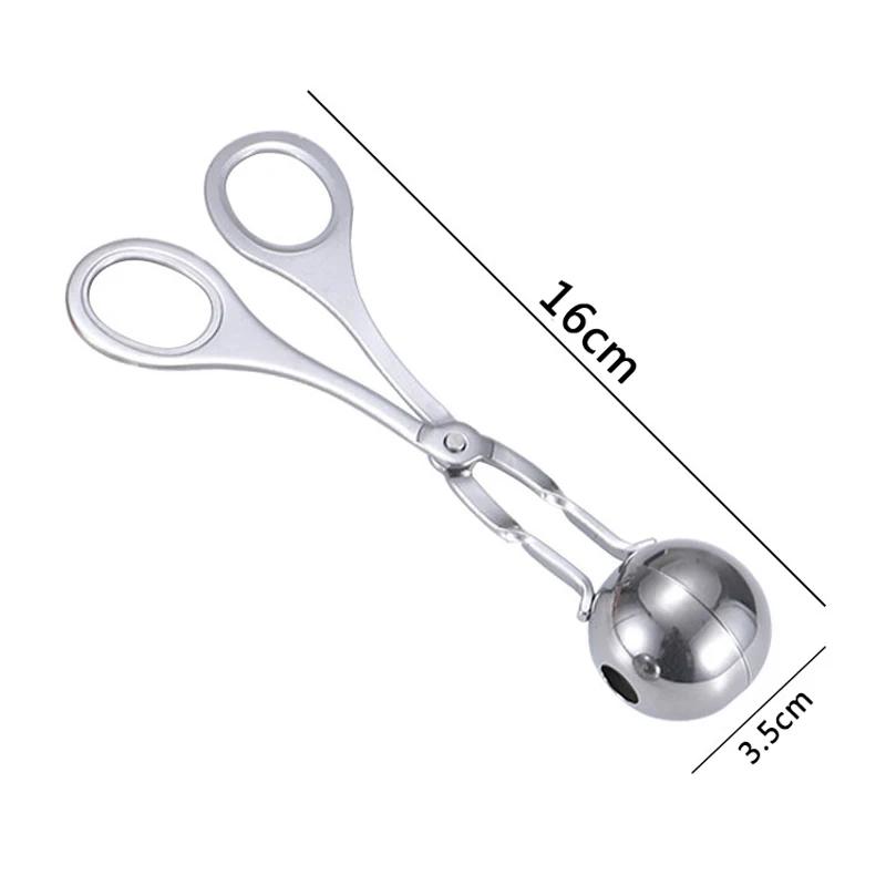 Strumento per fare le polpette di carne, clip in acciaio inox, cucchiaio rotondo per formare le polpette di riso, stampo per fare le polpette, gadget da cucina antiaderente e ripieno