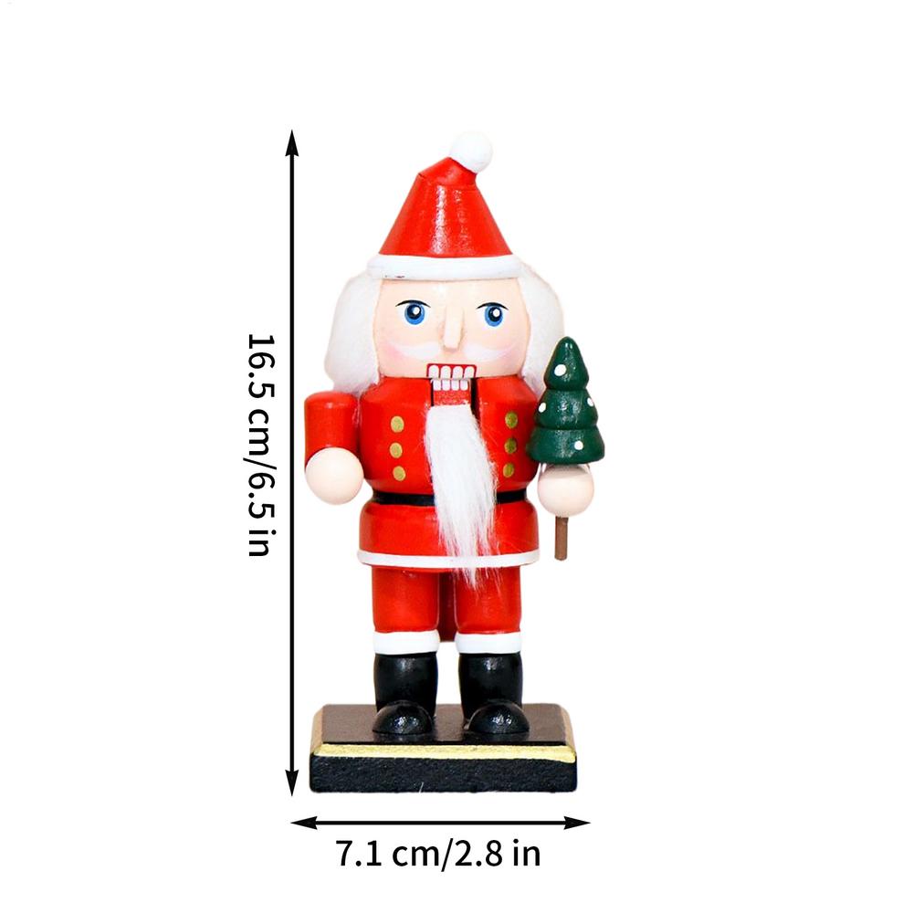 4 szt. Żołnierzyk Dziadek do Orzechów Boże Narodzenie 16CM Mała Marionetka Rękodzieło Statuetki Choinkowe Ozdoba Festiwalowy Prezent Dekoracja Domu