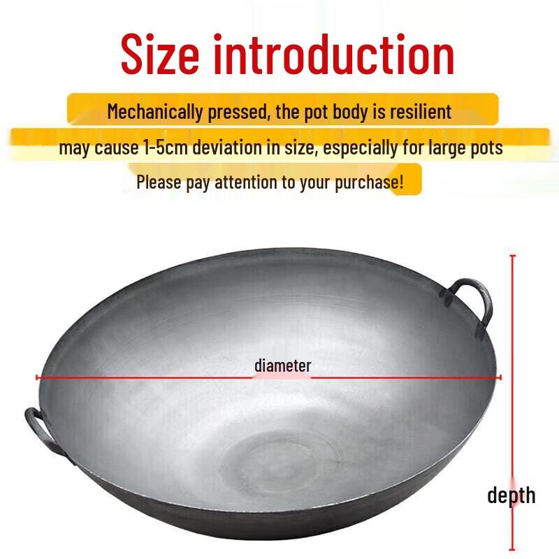 Yongduo Commercial Round Bottom Iron Wok