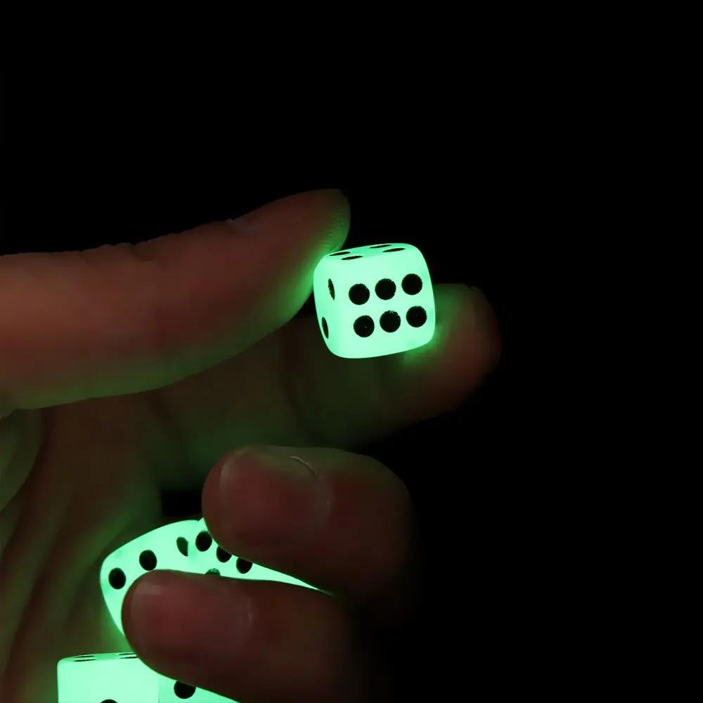5Pcs 14mm 6 Sided Noctilucent Dice Cubes Night Light Luminous Fun Night Bar KTV Entertainment Game Dices