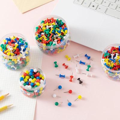 100Pcs/Box Assorted Making Thumb Tacks Multicolor Plastic Tacks Push Pins Cork Board Office School Stationery Supplies