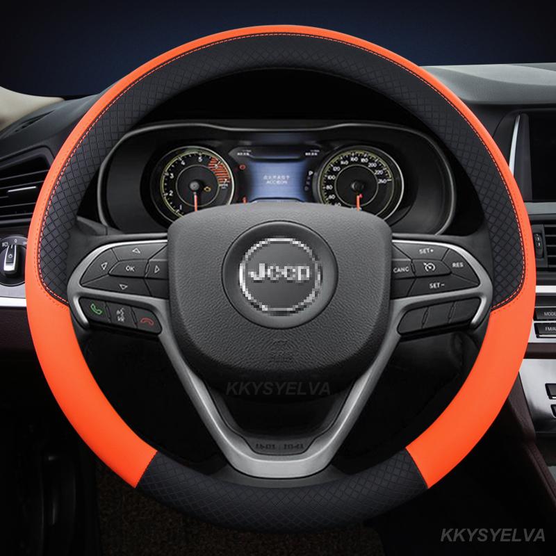 PU Leather Car Steering Wheel Covers For Jeep Commander PATRIOT COMPASS RENEGADE Grand Cherokee Wrangler