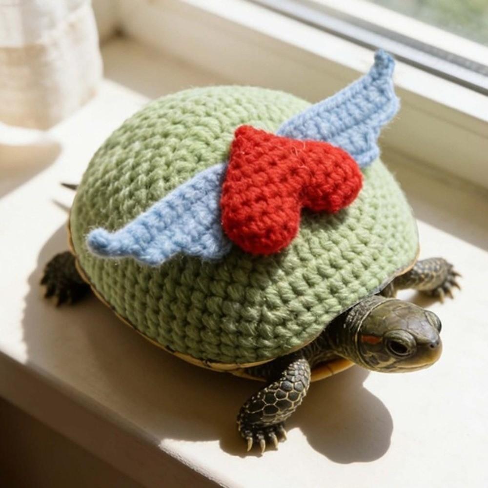 Warm Turtle Knitted Sweater Love Heart Turtle Costume Cute Pet Tortoise Clothes  Winter Season