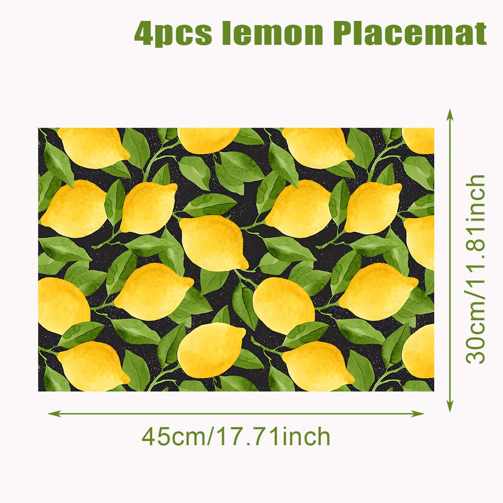 4Pcs Fruit Placemat Summer Fruit Theme Happy One Birthday Party Decorations Kid Adult Baby Shower Supplies Wedding Party Favors