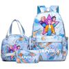 3Pcs/set Anime K-Pop Demon Hunters Printed Backpack Handbag Pencil Case for Teenager Student Bookbag Schoolbag Women Large Capacity Waterproof Bag