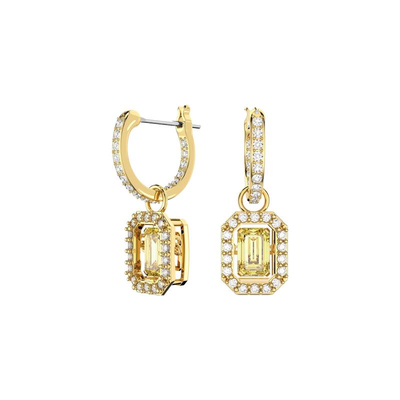 Swarovski Una Pear Drop Octagon Cut Gold Tone Earrings Women s 5641169 золотой