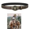 Women Men Belt Casual PU Leathers Adjustable Belt Waistband Western Cowboy Belt