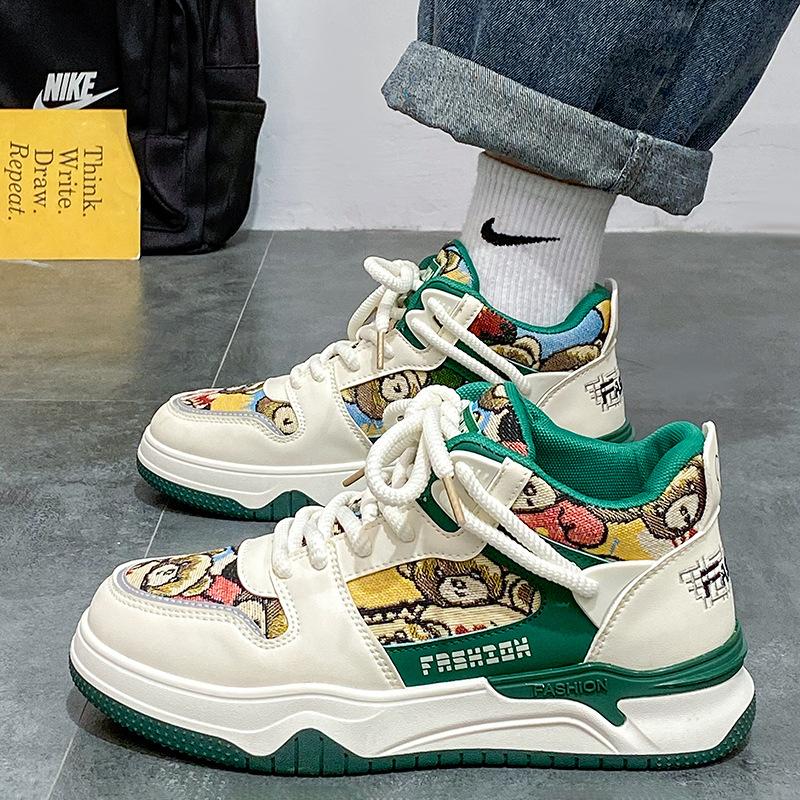 1S retro board shoes breathable student canvas shoes personalized graffiti sports street dance
