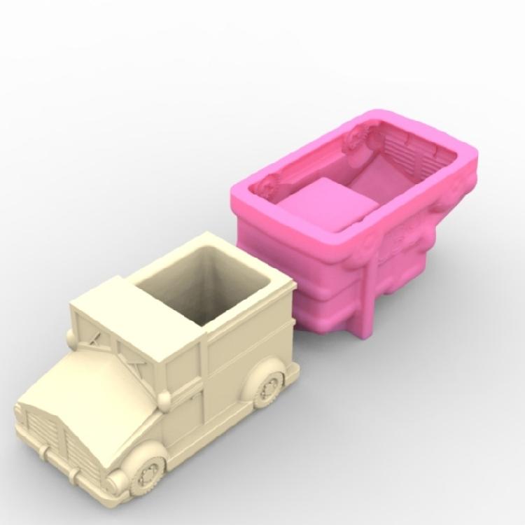 Small Motorcar Concrete Silicone Mold Succulent Flowerpot Cement Plaster Molds