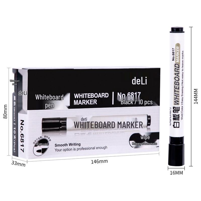 Deli Erasable Whiteboard Markers (10-Pack)