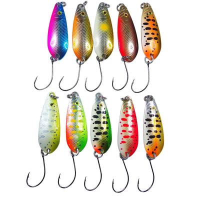 Momo Lure Mountain Stream Emispoon Trout Spoon Assorted Set for Yamame Trout Iwana Rainbow Trout Fishing 5g X 10 [momo Lure] (41mm - Pieces)