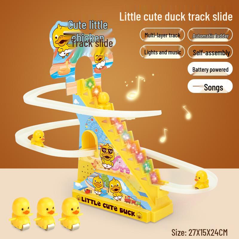 Electric Little Yellow Duck Climbing Stairs Educational Toy for Children