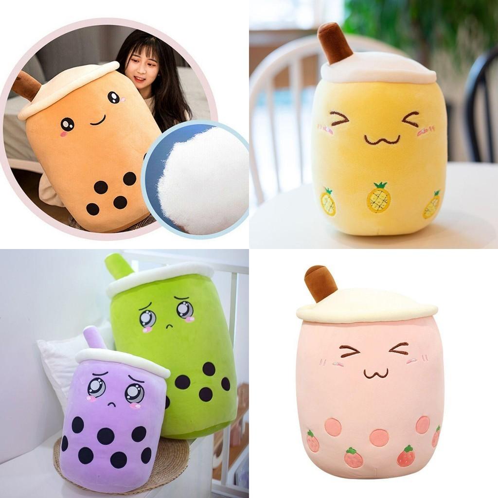 Entzückendes Bubble Tea Boba Tasse Plüschkissen für kuschelige Weichheit in 4 Größen