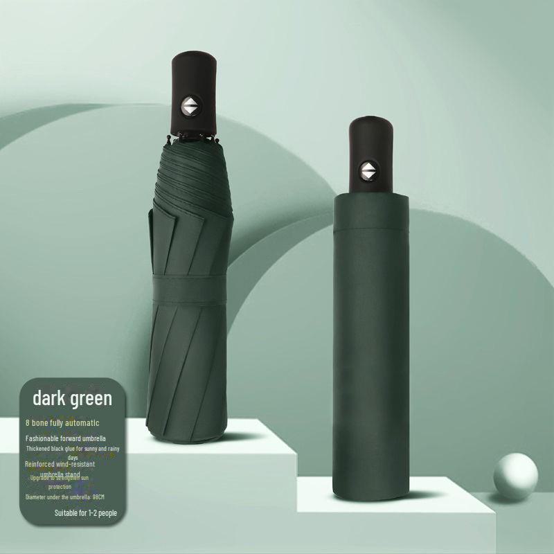 Pánský retro černý skládací slunečník – Unisex, vzor novin.