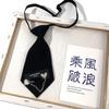 Handmade black small tie candy color silver small heart adjustable neck tie male and female students neck tie