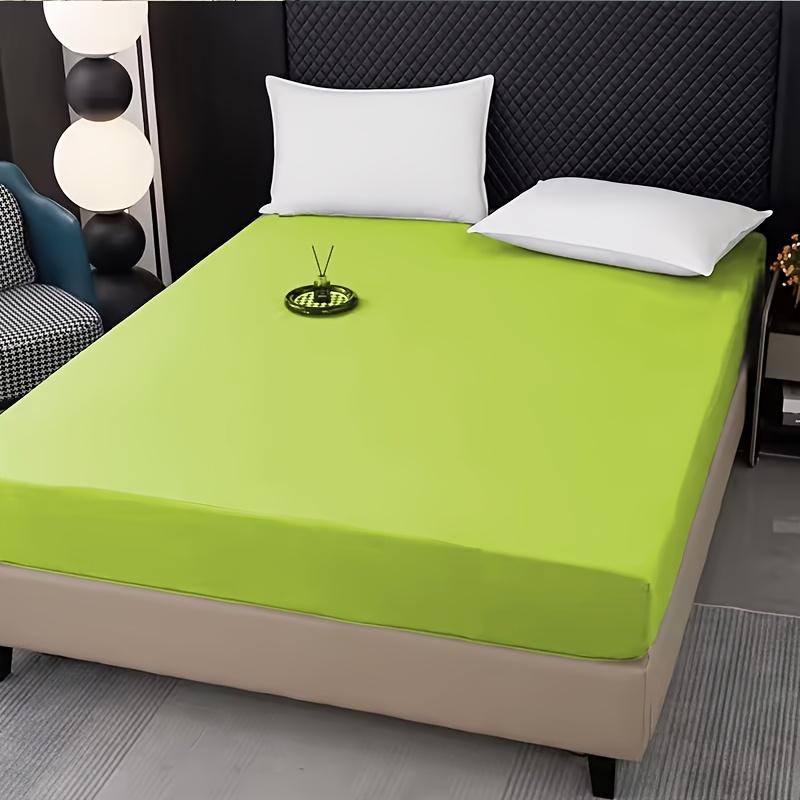1pc Comfortable Solid Color Bedding, High Quality Fitted Sheet,30cm Deep Pocket Fitted Sheet, Easy To Machine Wash, Non-Slip Mattress Protector Cover