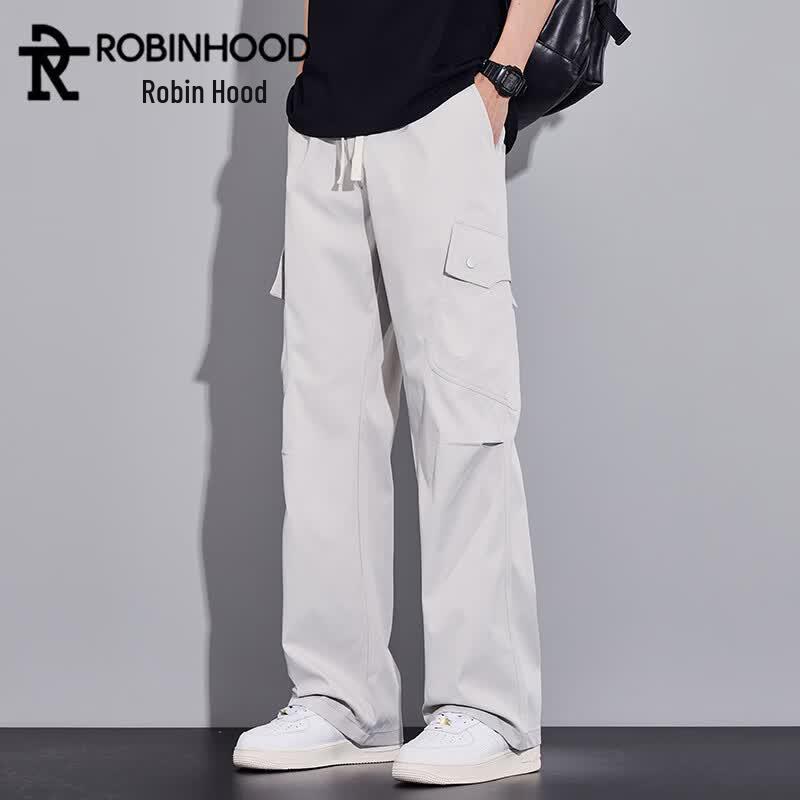 ROBINHOOD Men s Summer Ice Silk Straight-Leg Casual Pants XXL