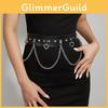 Black Chain Punk Belt Women Hip-hop Lace Patchwork Fashion Matching Dress Jacket Decoration Waist Seal
