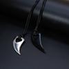 Punk Gothic Metal Wolf Fang Pendant Necklaces for Men Boy Personalized Street Bull Horn Necklaces Wild Party Jewelry Accessories