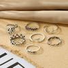 Cat Scratch Carved Crown Hollowed Out Nightclub Hip Hop Jewelry Elegant Charm 7-piece Ring Set