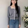Süßer und zarter Strickmantel mit Spitze, Damenstrickjacke, Neuer Frühlings- und Herbststil, Kleines und modisches lockeres Oberteil