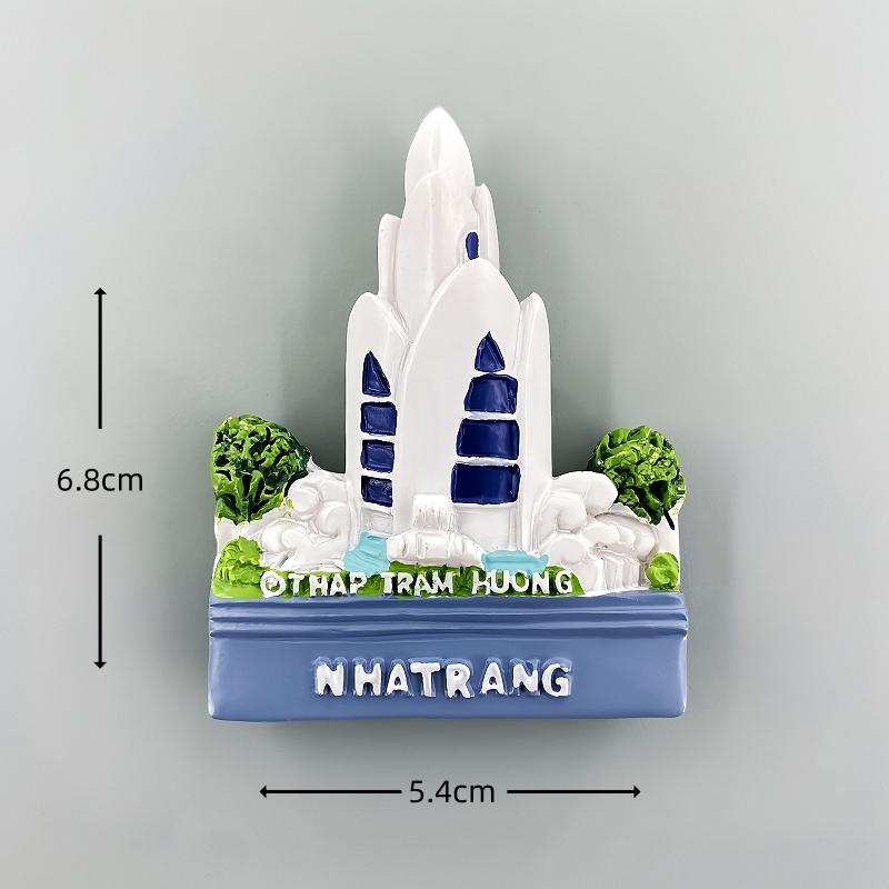 

Магниты на холодильник в виде пагоды из агарового дерева в Вьетнаме Нячанг, наклейки, 3D-магнитные наклейки из смолы, домашний декор, подарки для путешествий
