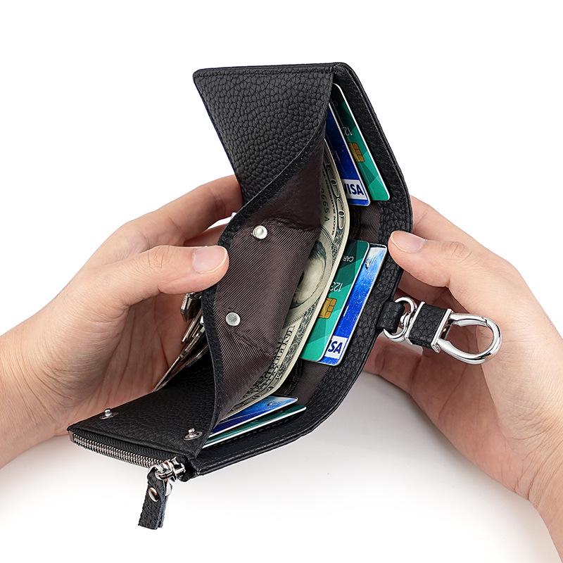 Genuine Leather Multifunctional Key and Coin Holder for Men and Women