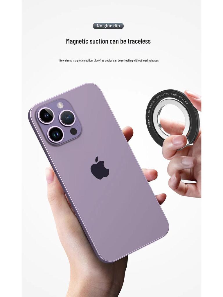 Magnetic Double Ring Phone Holder: Foldable Zinc Alloy Stand