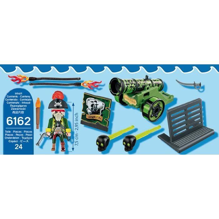 PLAYMOBIL - Capitaine pirate avec canon vert - Pirates - Mixte - A partir de 5 ans