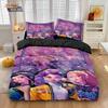 3pcsK-Pop Demon Hunters Printed Core Less Down Quilt Set Comfortable Bedroom Dormitory Bedding Holiday Decoration