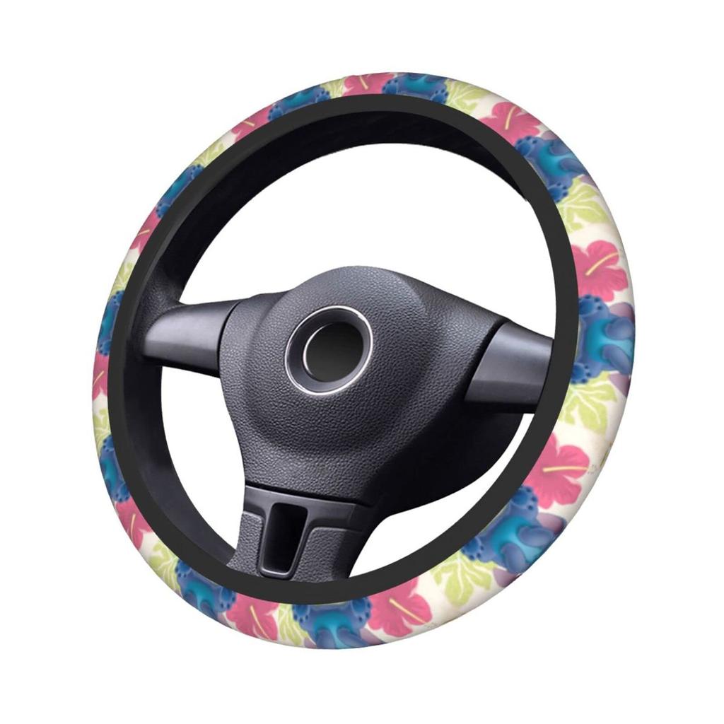 Stitch Car Steering Wheel Cover, Light Cars, Luxury Anti-Slip, Stain Resistant, Steering Cover, Regular