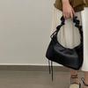 PETITCHOU Shoulder with Pleated Rush Perfect for Commuting or Korean Style Bag/Handbag Drawstring, Minimalist, Simple, Crossbody, Lightweight, School,