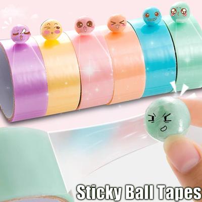 3.6/4.8Cm Craft Sticky Tape Supplies Children Funny Sticky Diy Ball Tapes Toys Craft Sticky Tape Supplies Sticky Rolling Tapes