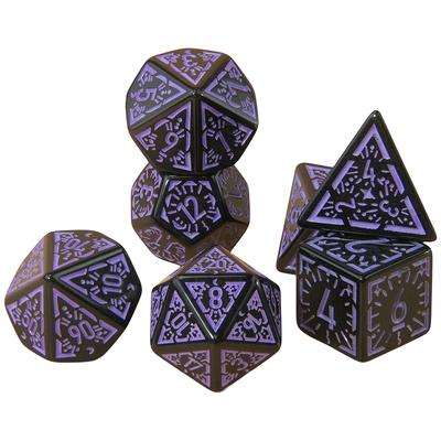 7Pcs/Set DND Carving Pattern Dice RPG Polyhedral Dice Set for Boardgame As Gift Game Dices Entertainment Accessories